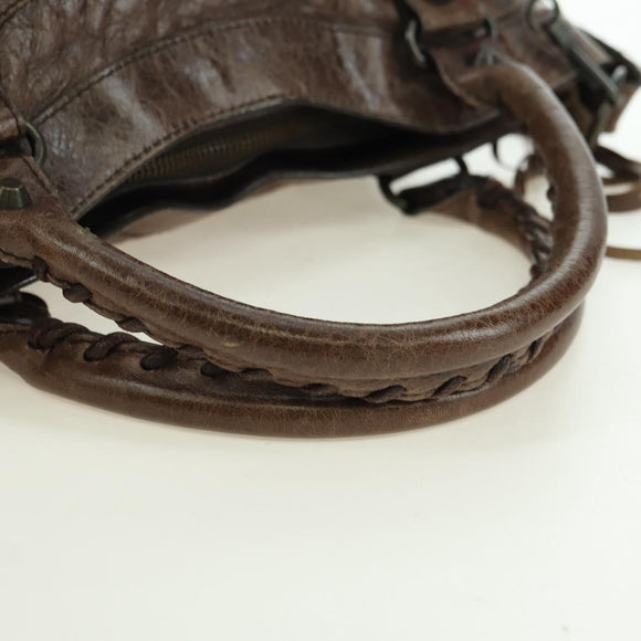BALENCIAGA The First Hand Bag Leather 2way Brown 103208 Auth yk20301SAM