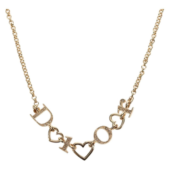Christian Dior Necklace metal Gold Tone Auth yk20312M