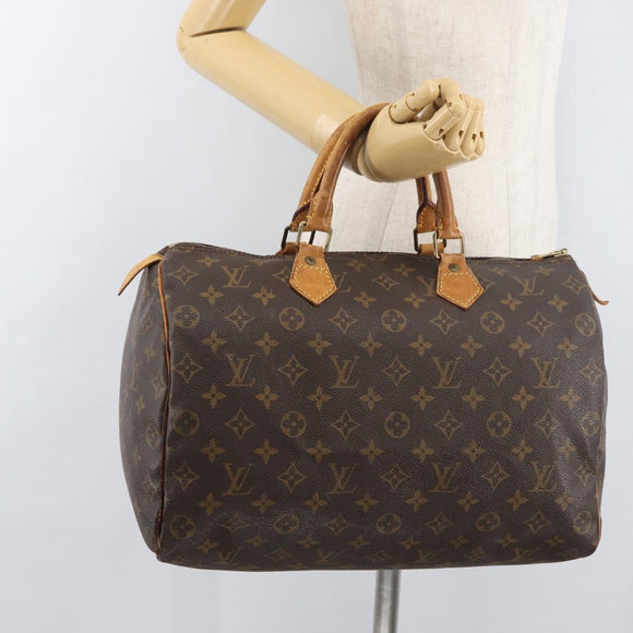 LOUIS VUITTON Monogram Speedy 35 Hand Bag M41524 LV Auth yk20313