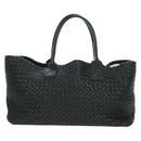 BOTTEGA VENETA INTRECCIATO Cabas MM Hand Bag Leather Black Auth yk20314SAV-13