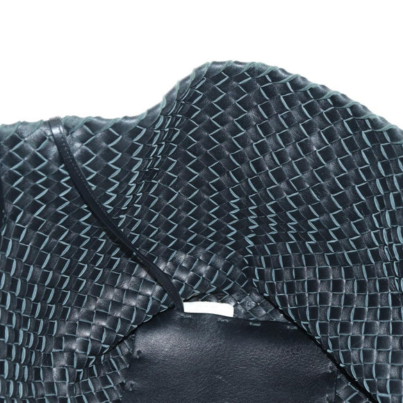 BOTTEGA VENETA INTRECCIATO Cabas MM Hand Bag Leather Black Auth yk20314SAV