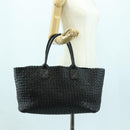 BOTTEGA VENETA INTRECCIATO Cabas MM Hand Bag Leather Black Auth yk20314SAV-24