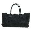 BOTTEGA VENETA INTRECCIATO Cabas MM Hand Bag Leather Black Auth yk20314SAV-2