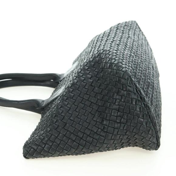 BOTTEGA VENETA INTRECCIATO Cabas MM Hand Bag Leather Black Auth yk20314SAV