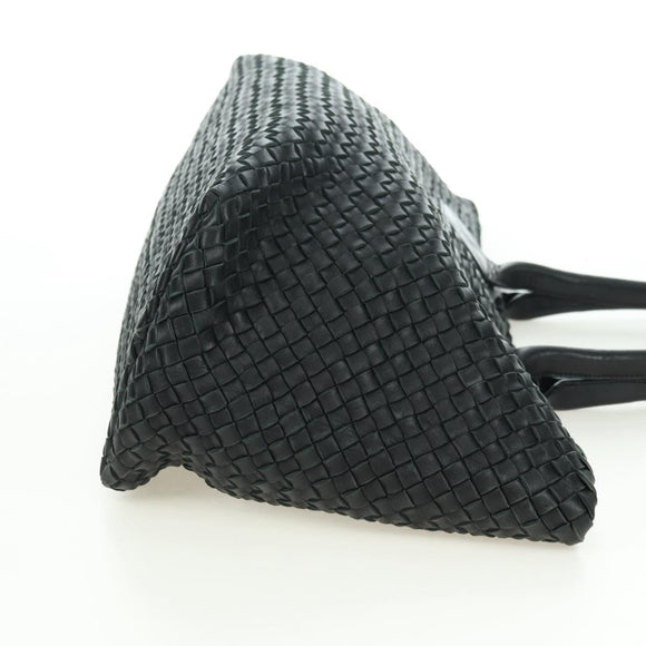 BOTTEGA VENETA INTRECCIATO Cabas MM Hand Bag Leather Black Auth yk20314SAV