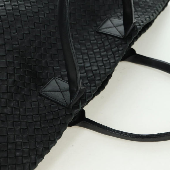 BOTTEGA VENETA INTRECCIATO Cabas MM Hand Bag Leather Black Auth yk20314SAV