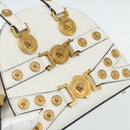 VERSACE Hand Bag Leather 2way White Gold Auth yk20316A-19