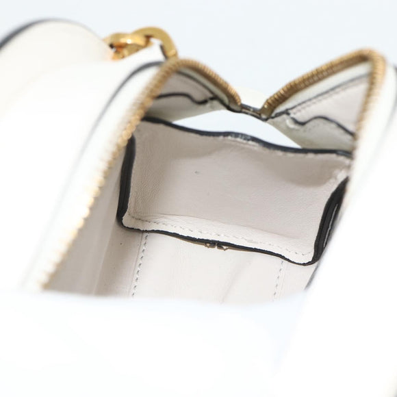 VERSACE Hand Bag Leather 2way White Gold Auth yk20316A