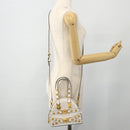 VERSACE Hand Bag Leather 2way White Gold Auth yk20316A-24
