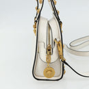 VERSACE Hand Bag Leather 2way White Gold Auth yk20316A-3