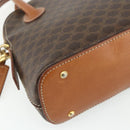 CELINE Macadam Canvas Hand Bag PVC Leather 2way Brown Gold Auth yk20319A-16