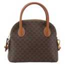 CELINE Macadam Canvas Hand Bag PVC Leather 2way Brown Gold Auth yk20319A-13