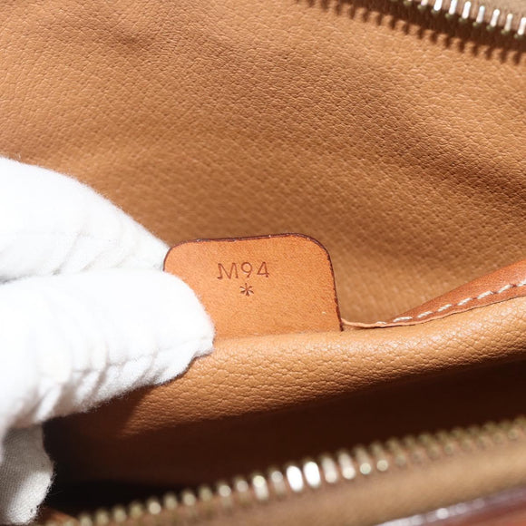 CELINE Macadam Canvas Hand Bag PVC Leather 2way Brown Gold Auth yk20319A