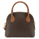 CELINE Macadam Canvas Hand Bag PVC Leather 2way Brown Gold Auth yk20319A-2