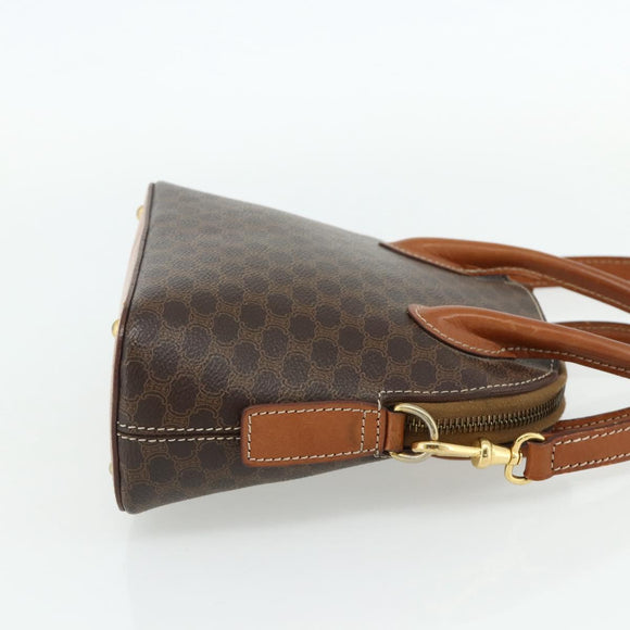 CELINE Macadam Canvas Hand Bag PVC Leather 2way Brown Gold Auth yk20319A