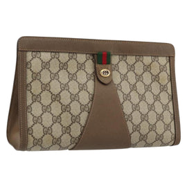 GUCCI GG Supreme Web Sherry Line Bag PVC Beige Gold 89 01 033 Auth yk20320