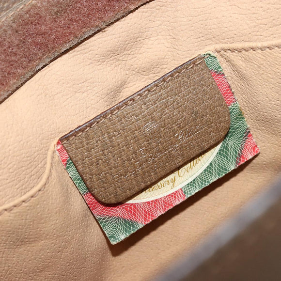 GUCCI GG Supreme Web Sherry Line Bag PVC Beige Gold 89 01 033 Auth yk20320