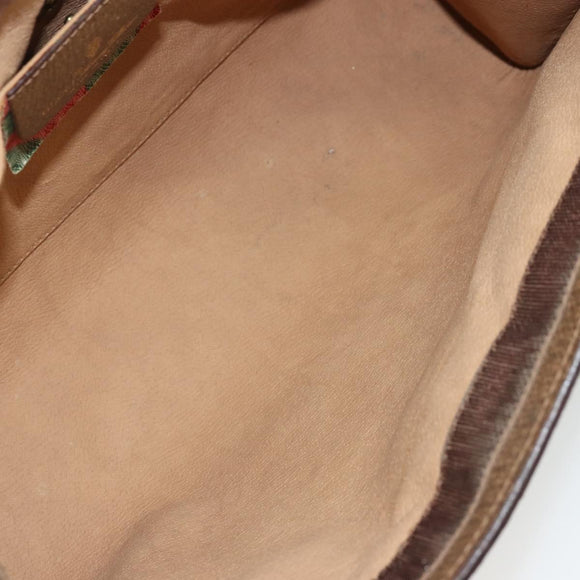 GUCCI GG Supreme Web Sherry Line Bag PVC Beige Gold 89 01 033 Auth yk20320
