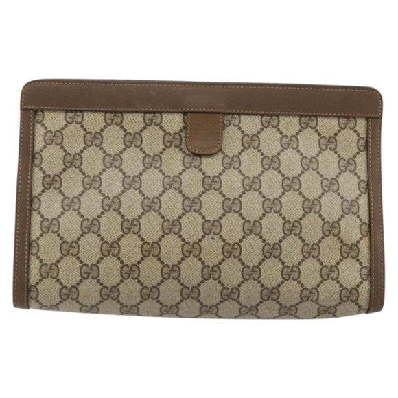 GUCCI GG Supreme Web Sherry Line Bag PVC Beige Gold 89 01 033 Auth yk20320