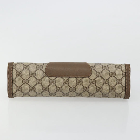 GUCCI GG Supreme Web Sherry Line Bag PVC Beige Gold 89 01 033 Auth yk20320
