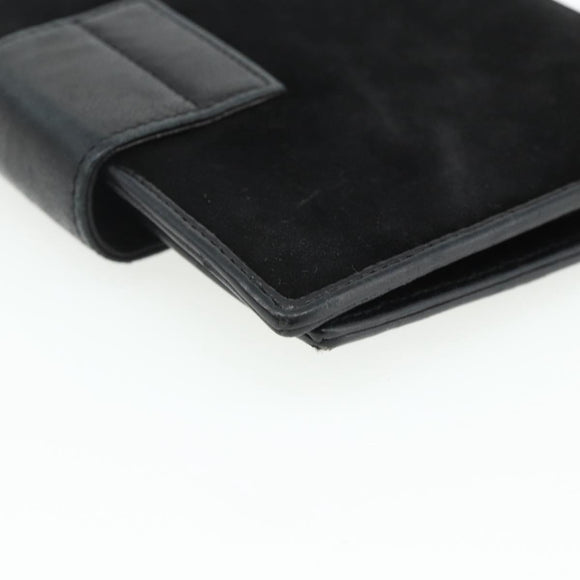 FENDI Day Planner Cover Suede Black Gold Auth yk20321