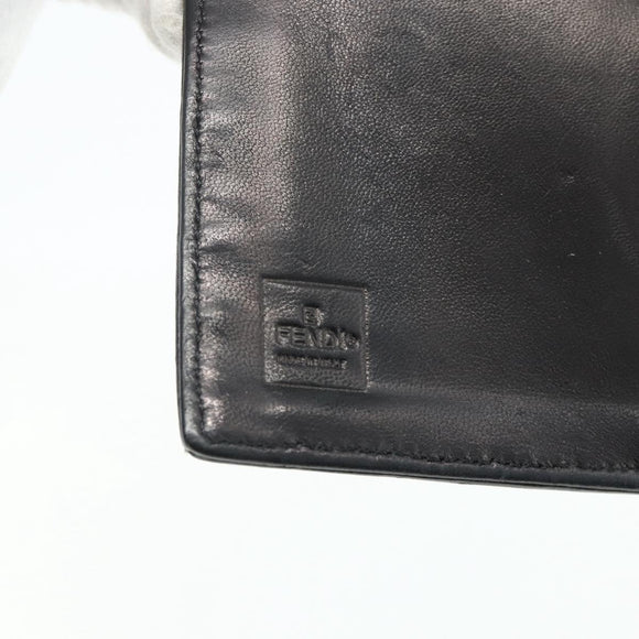 FENDI Day Planner Cover Suede Black Gold Auth yk20321