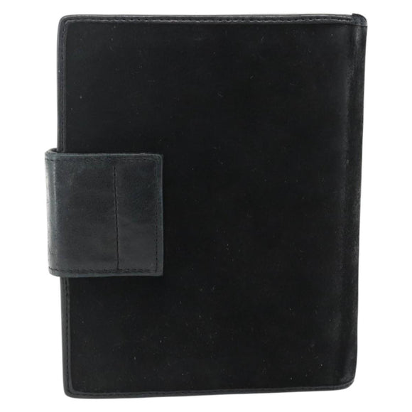FENDI Day Planner Cover Suede Black Gold Auth yk20321