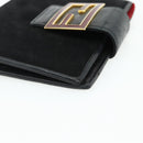 FENDI Day Planner Cover Suede Black Gold Auth yk20321-7