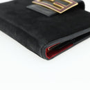 FENDI Day Planner Cover Suede Black Gold Auth yk20321-14