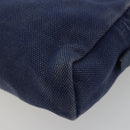 PRADA Pouch Canvas Navy Gold Auth yk20322-15