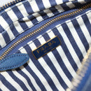 PRADA Pouch Canvas Navy Gold Auth yk20322-9