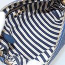 PRADA Pouch Canvas Navy Gold Auth yk20322-10