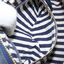 PRADA Pouch Canvas Navy Gold Auth yk20322-11