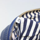 PRADA Pouch Canvas Navy Gold Auth yk20322-12