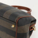 FENDI Pecan Canvas Hand Bag PVC Black Brown Auth yk20326-12