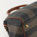 FENDI Pecan Canvas Hand Bag PVC Black Brown Auth yk20326-13