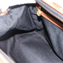 FENDI Pecan Canvas Hand Bag PVC Black Brown Auth yk20326-18