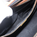 FENDI Pecan Canvas Hand Bag PVC Black Brown Auth yk20326-20