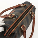 FENDI Pecan Canvas Hand Bag PVC Black Brown Auth yk20326-6