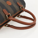 FENDI Pecan Canvas Hand Bag PVC Black Brown Auth yk20326-7