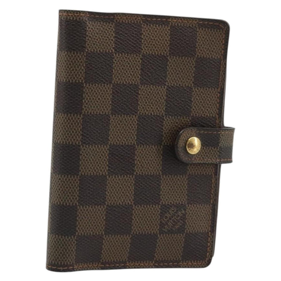 LOUIS VUITTON Damier Ebene Agenda PM Day Planner Cover R20700 LV Auth yk20327