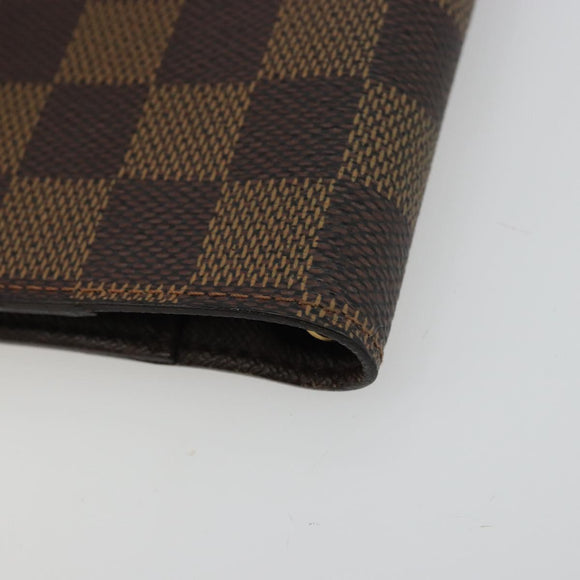 LOUIS VUITTON Damier Ebene Agenda PM Day Planner Cover R20700 LV Auth yk20327