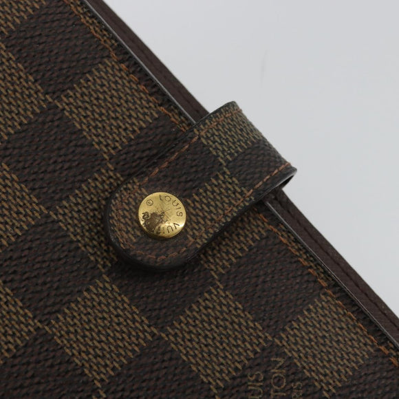 LOUIS VUITTON Damier Ebene Agenda PM Day Planner Cover R20700 LV Auth yk20327
