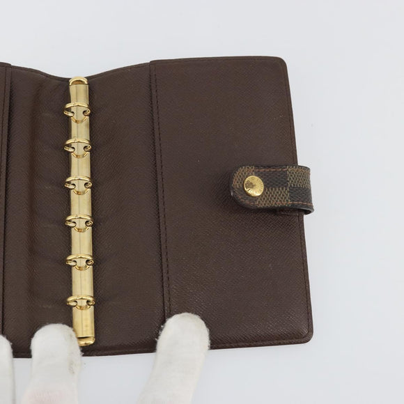 LOUIS VUITTON Damier Ebene Agenda PM Day Planner Cover R20700 LV Auth yk20327