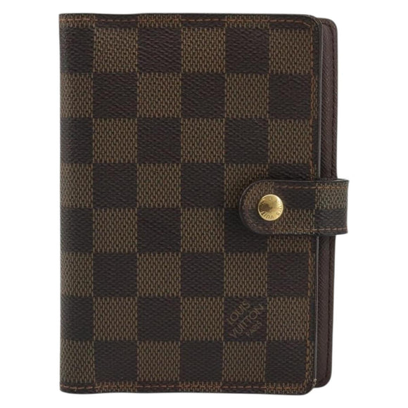 LOUIS VUITTON Damier Ebene Agenda PM Day Planner Cover R20700 LV Auth yk20327