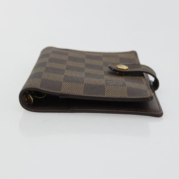 LOUIS VUITTON Damier Ebene Agenda PM Day Planner Cover R20700 LV Auth yk20327