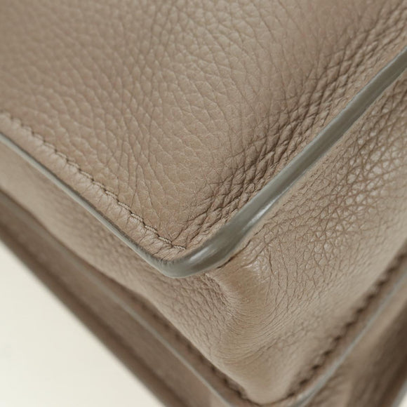 Chloe Abbey Hand Bag Leather 2way Beige Gold Silver Auth yk20329A