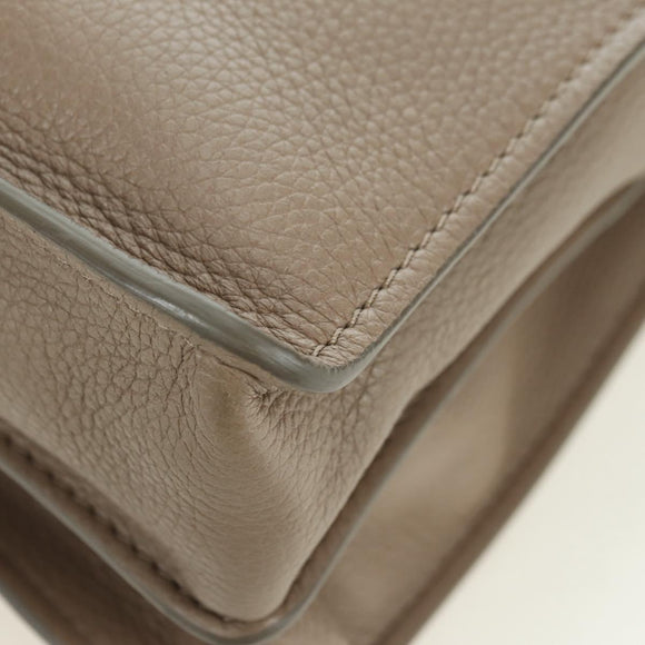 Chloe Abbey Hand Bag Leather 2way Beige Gold Silver Auth yk20329A