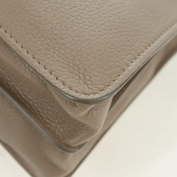 Chloe Abbey Hand Bag Leather 2way Beige Gold Silver Auth yk20329A