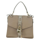 Chloe Abbey Hand Bag Leather 2way Beige Gold Silver Auth yk20329A-13